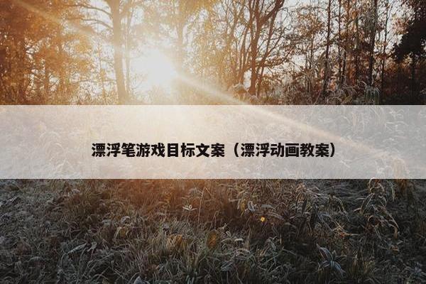 漂浮笔游戏目标文案（漂浮动画教案）