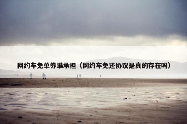网约车免单券谁承担（网约车免还协议是真的存在吗）
