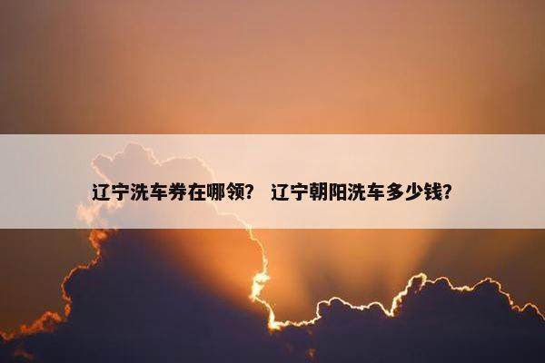 辽宁洗车券在哪领？ 辽宁朝阳洗车多少钱？