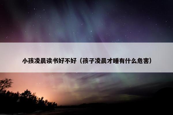 小孩凌晨读书好不好（孩子凌晨才睡有什么危害）