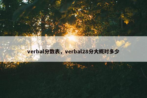 verbal分数表，verbal28分大概对多少