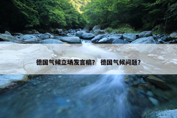 德国气候立场发言稿？ 德国气候问题？