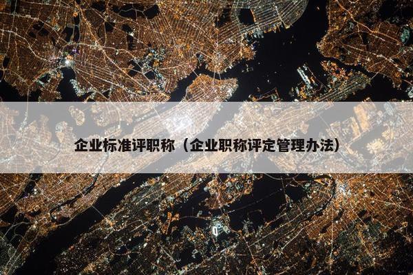 企业标准评职称（企业职称评定管理办法）