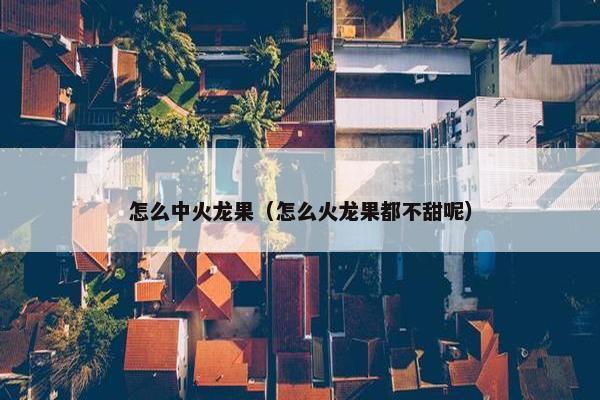 怎么中火龙果（怎么火龙果都不甜呢）