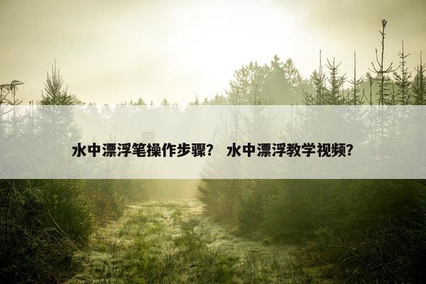 水中漂浮笔操作步骤？ 水中漂浮教学视频？