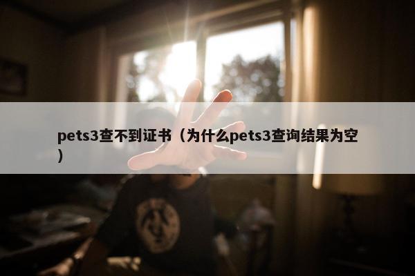 pets3查不到证书（为什么pets3查询结果为空）