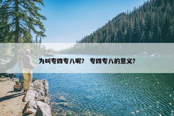 为叫专四专八呢？ 专四专八的意义？