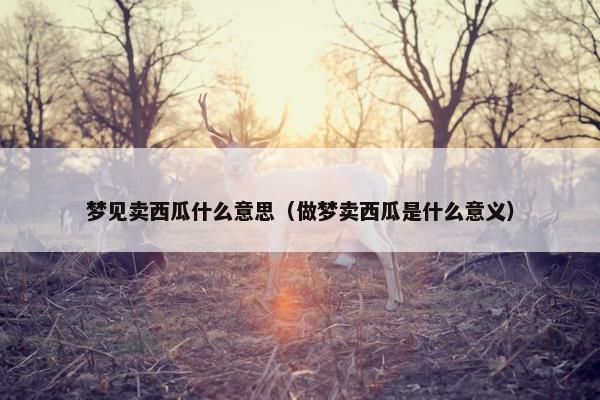 梦见卖西瓜什么意思（做梦卖西瓜是什么意义）
