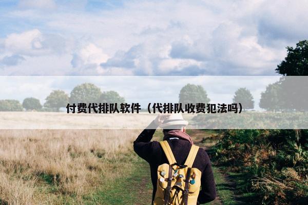 付费代排队软件（代排队收费犯法吗）