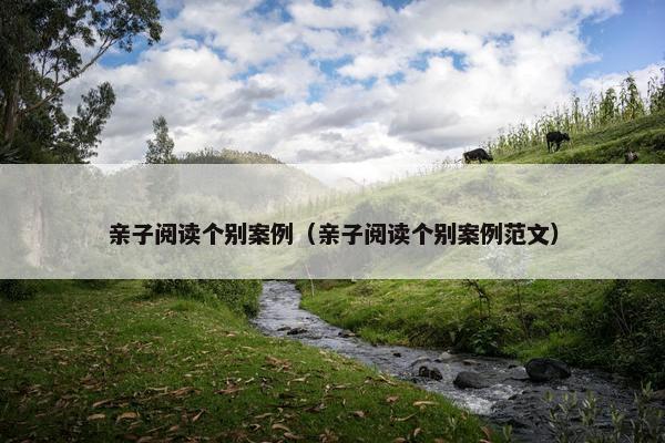 亲子阅读个别案例（亲子阅读个别案例范文）
