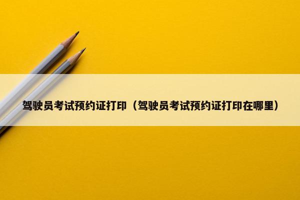 驾驶员考试预约证打印（驾驶员考试预约证打印在哪里）