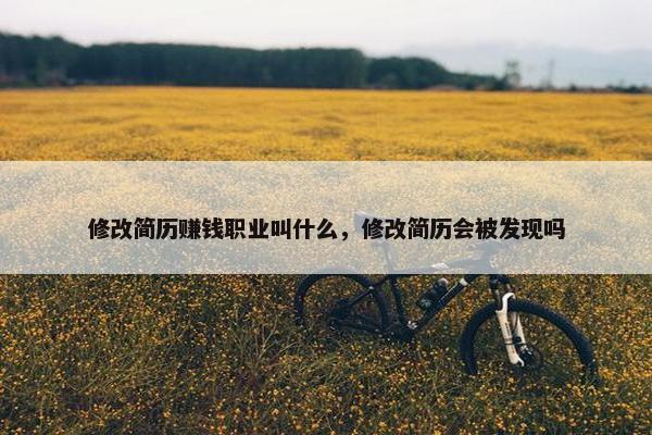 修改简历赚钱职业叫什么，修改简历会被发现吗
