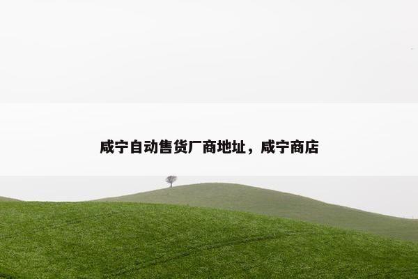 咸宁自动售货厂商地址，咸宁商店