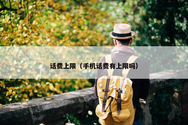 话费上限（手机话费有上限吗）