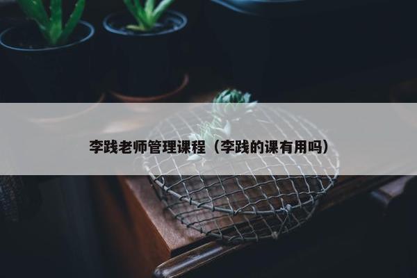 李践老师管理课程（李践的课有用吗）