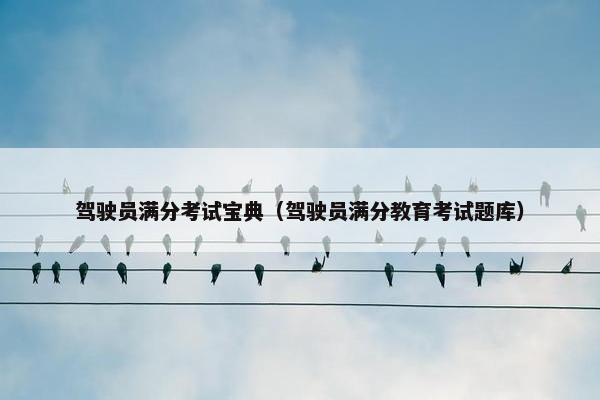 驾驶员满分考试宝典（驾驶员满分教育考试题库）
