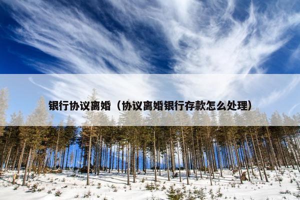 银行协议离婚（协议离婚银行存款怎么处理）