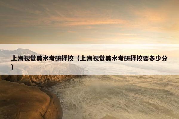 上海视觉美术考研择校（上海视觉美术考研择校要多少分）