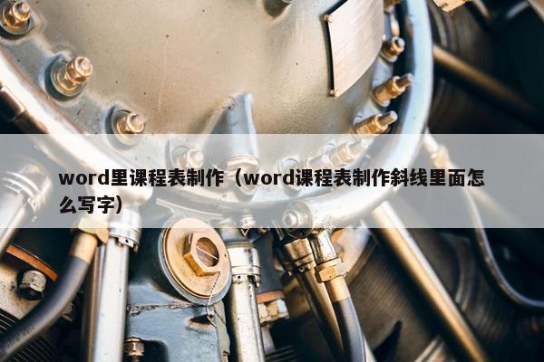word里课程表制作（word课程表制作斜线里面怎么写字）