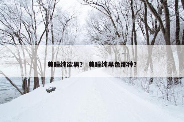 美瞳纯欲黑？ 美瞳纯黑色那种？