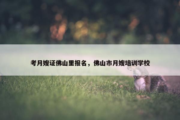 考月嫂证佛山里报名，佛山市月嫂培训学校