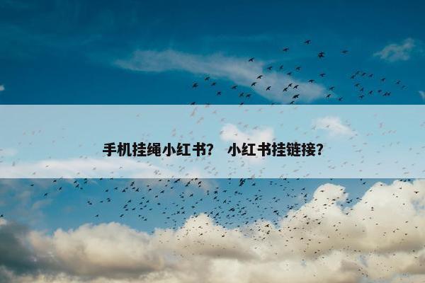 手机挂绳小红书？ 小红书挂链接？