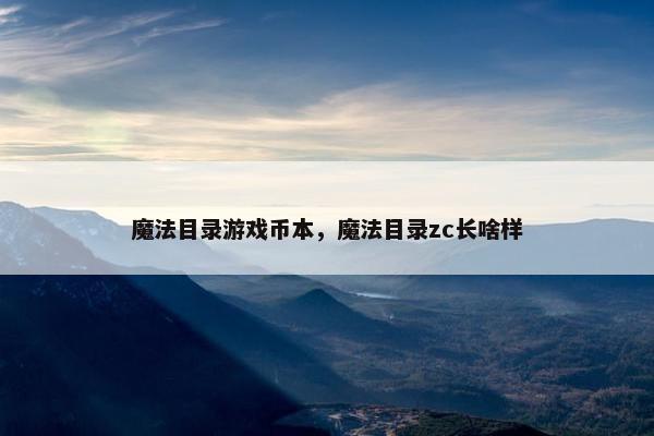 魔法目录游戏币本，魔法目录zc长啥样