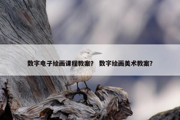 数字电子绘画课程教案？ 数字绘画美术教案？