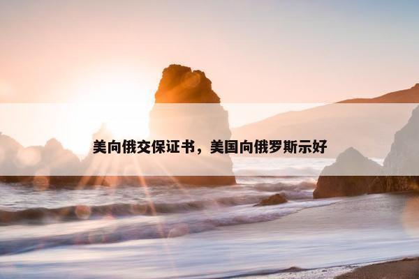 美向俄交保证书，美国向俄罗斯示好