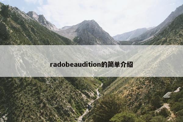 radobeaudition的简单介绍