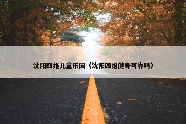 沈阳四维儿童乐园（沈阳四维健身可靠吗）