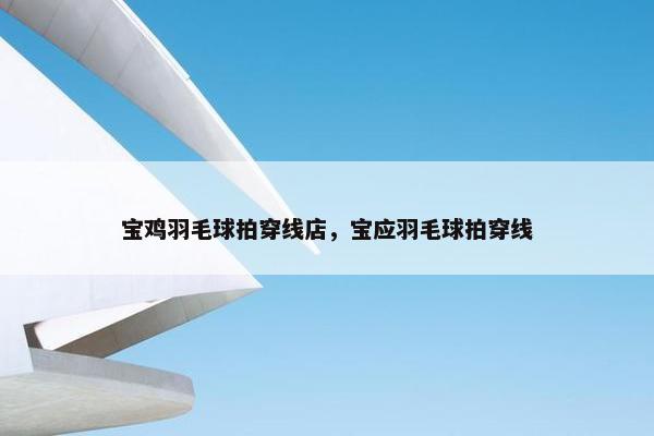 宝鸡羽毛球拍穿线店，宝应羽毛球拍穿线