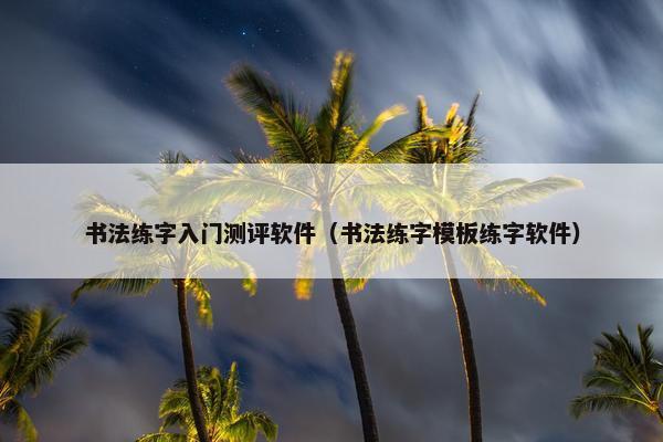 书法练字入门测评软件（书法练字模板练字软件）