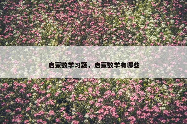 启蒙数学习题，启蒙数学有哪些