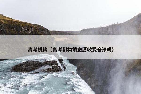 高考机构（高考机构填志愿收费合法吗）