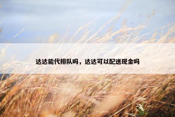 达达能代排队吗，达达可以配送现金吗