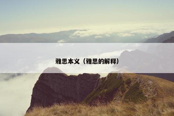 雅思本义（雅思的解释）