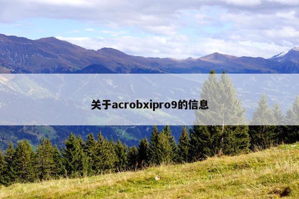 关于acrobxipro9的信息