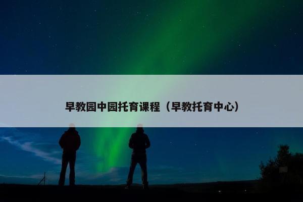 早教园中园托育课程（早教托育中心）