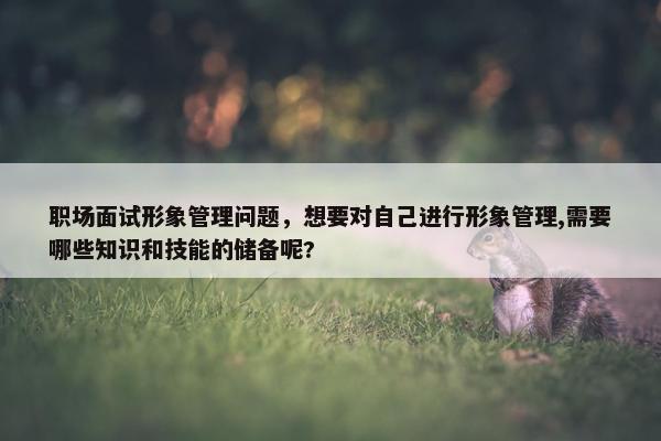 职场面试形象管理问题，想要对自己进行形象管理,需要哪些知识和技能的储备呢?
