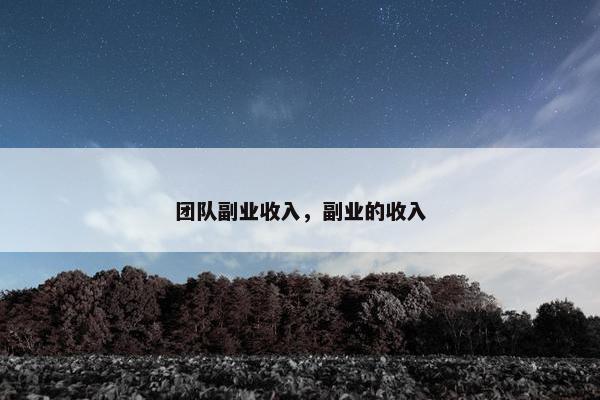 团队副业收入，副业的收入