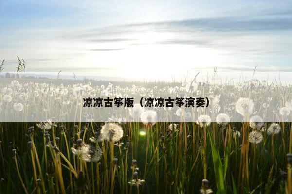 凉凉古筝版（凉凉古筝演奏）