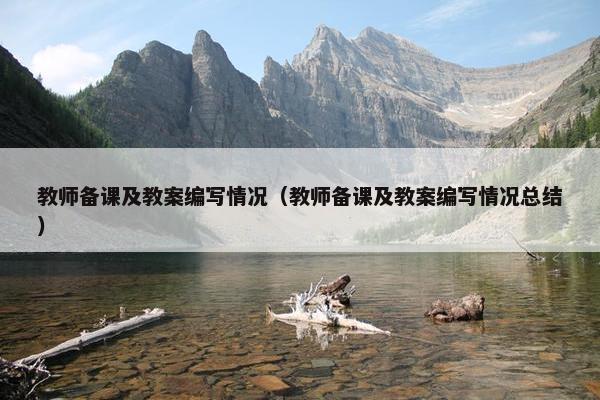 教师备课及教案编写情况（教师备课及教案编写情况总结）