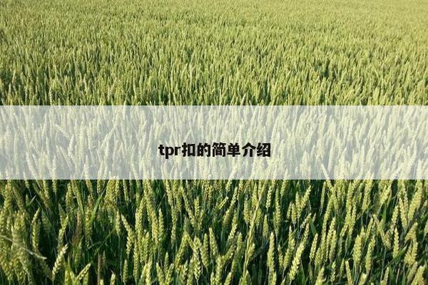 tpr扣的简单介绍