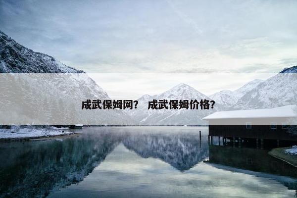 成武保姆网？ 成武保姆价格？