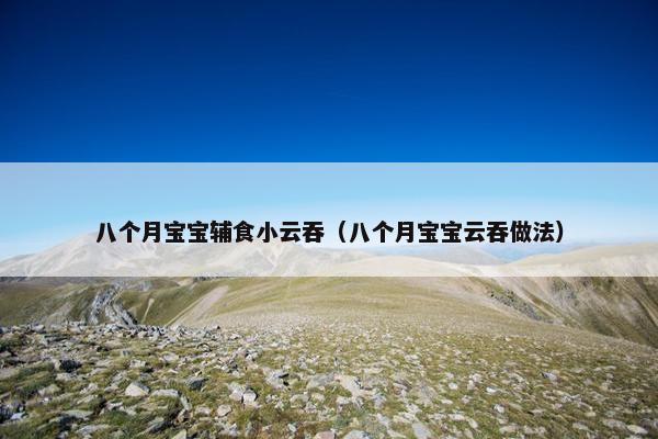 八个月宝宝辅食小云吞（八个月宝宝云吞做法）