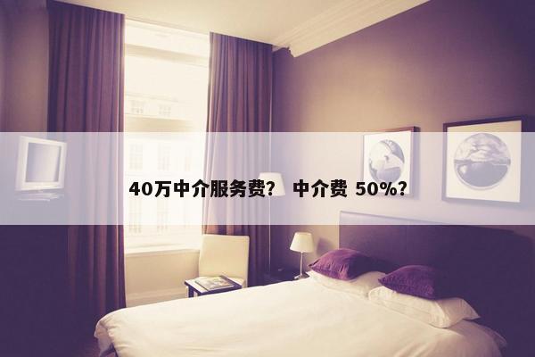 40万中介服务费? 中介费 50%? 40万中介服务费? 中介费 50%?