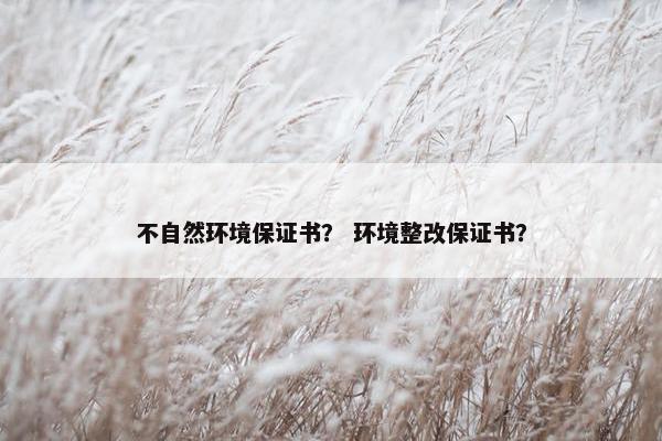不自然环境保证书? 环境整改保证书? 不自然环境保证书? 环境整改保证书?