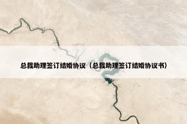 总裁助理签订结婚协议（总裁助理签订结婚协议书）
