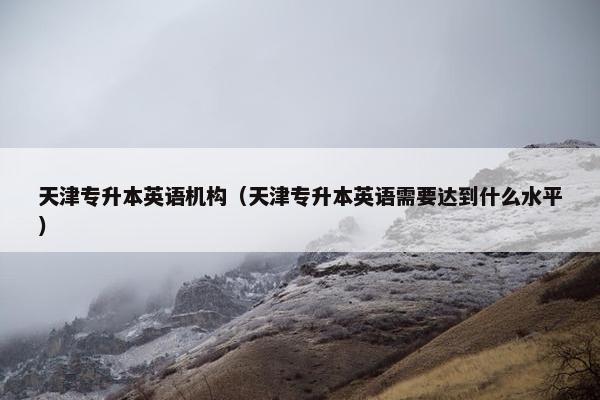 天津专升本英语机构（天津专升本英语需要达到什么水平）